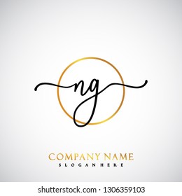 NG Initial Handwriting logo template vector