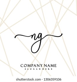 NG Initial Handwriting logo template vector