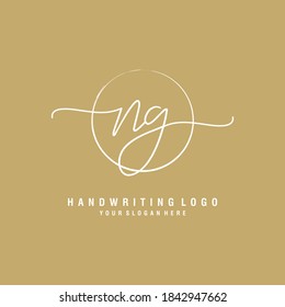 NG Modelo de logotipo de escritura manual inicial vector
