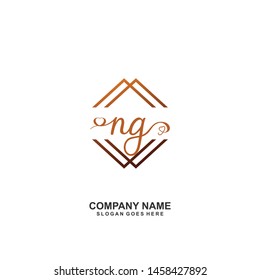NG Initial handwriting logo vector