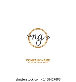 NG Initial handwriting logo vector