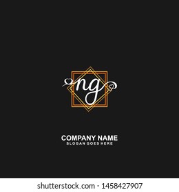 NG Initial handwriting logo vector
