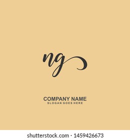 NG Initial handwriting logo vector