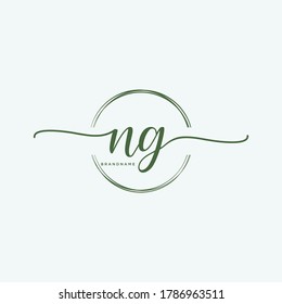 NG Initial handwriting logo vector