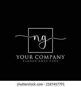NG Vector de logotipo minimalista de escritura manual inicial