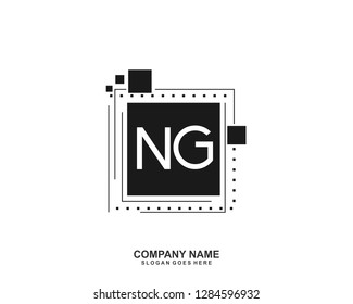 NG Initial letter geometric logo vector