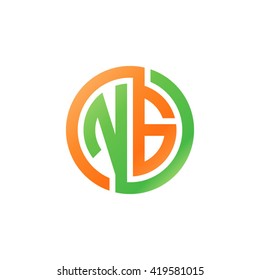 NG initial letters looping linked circle logo orange green