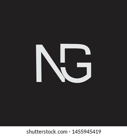 NG initial logo Capital Letters black background