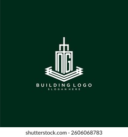 NG initial monogram building logo for real estate