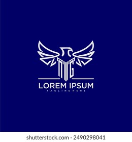 Monograma inicial de NG para el logotipo de la empresa con Imagen de águila