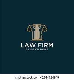 NG initial monogram logo for lawfirm with scale vector design