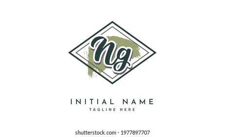 NG Initials, handwriting logo vector