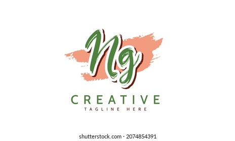 Ng Initials, handwriting logo vector