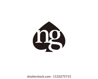 The ng initials logo inside the black shovel