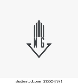 NG initials Real Estate Logo stock illustration. Logo vector