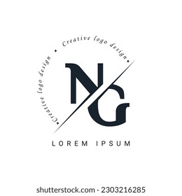 NG Letter Logo Design with a Creative Cut. Creative logo design
