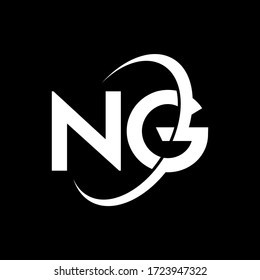 NG Letter Logo Design. Initial letters NG logo icon. Abstract letter NG N G minimal logo design template. N G letter design vector with black colors. ng logo