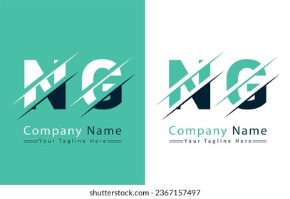 Plantilla de diseño del logotipo de la carta NG. Ilustración del logotipo del vector