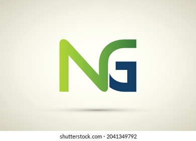 NG letters linked and N G logo design vector