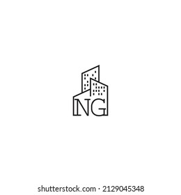 NG line concept logo in high quality professional design that will be best for companies related to real estate