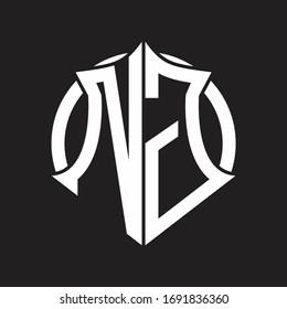Monograma del logotipo de NG con emblema y plantilla de diseño redondeado en círculo
