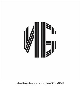 NG Logo monogram outline style linked isolated on white background