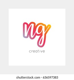 NG logo, vector. Useful as branding, app icon, alphabet combination, clip-art.