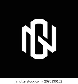 Diseño de logotipo de carta monográfica NG