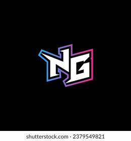 NG monogram logo design with abstract shape concept in vector