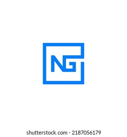 Ng Monogram Logo Inside Blue Square Stock Vector (Royalty Free ...