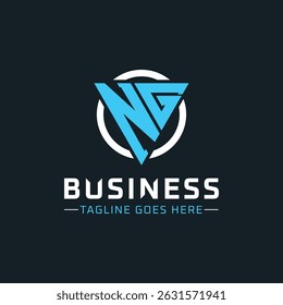 NG Monogram. Modern Initials NG Letter Logo Design with Blue and White Circle. NG Icon for Business Branding and Professional Identity