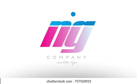 ng n g alphabet letter combination in pink and blue color. Can be used as a logo for a company or business with initials