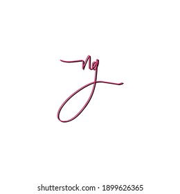 NG n g Initial handwriting creative fashion elegant design logo Sign Symbol template vector icon