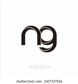ng n g Initial Letter Split Lowercase Modern Monogram linked outline rounded logo