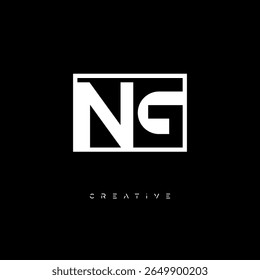 NG Negative Space Monogram – Minimalist Black and White Letter mark Logo for Creative Branding, Fashion Identity and Modern Design Concepts

