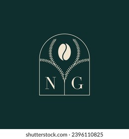 NG Unique and simple logo design combination of letters and coffee bean