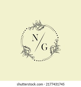 Cartas iniciales del logotipo de boda de NG en un diseño profesional de alta calidad que se imprimirán en cualquier medio impreso