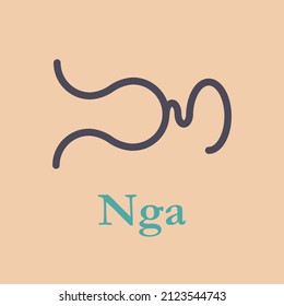 Nga Baybayin Script Philippines Character Sign Alphabet Language Writing System Vector