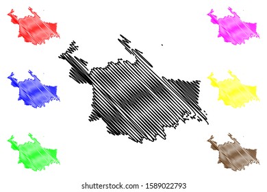 Ngabe-Bugle Comarca Province (Republic of Panama, Provinces of Panama) map vector illustration, scribble sketch Ngabe Bugle map