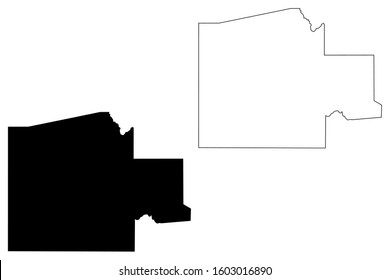 Ngamiland District (Republic of Botswana) map vector illustration, scribble sketch North-West map