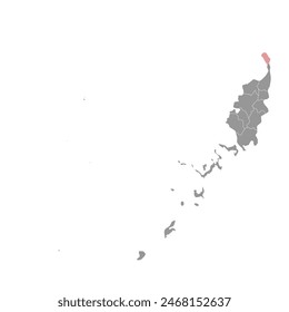 Ngarchelong State map, administrative division of Palau. Vector illustration.