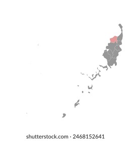 Ngardmau State map, administrative division of Palau. Vector illustration.