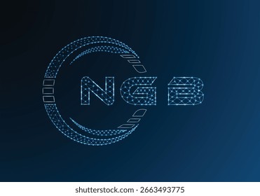 Diseño de Vector de logotipo de letra poli baja NGB. Diseño de logotipo de poliéster inferior NGB. Logotipo de poliéster bajo.