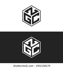 NGC OR ZGC Hexagon Logo Design Vector .