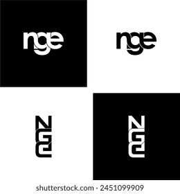 nge lettering initial monogram logo design set