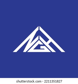 NGH letter logo creative design with vector graphic, NGH simple and modern logo in triangle shape.