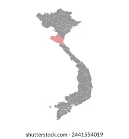 Die Karte der Provinz Nghe An, Verwaltungsbezirk von Vietnam. Vektorgrafik.