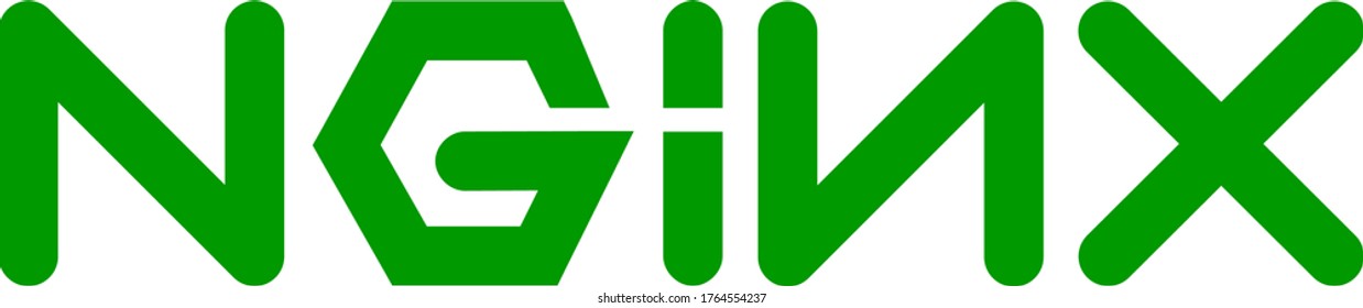 NGINX server vector logo. Green text on the white background.