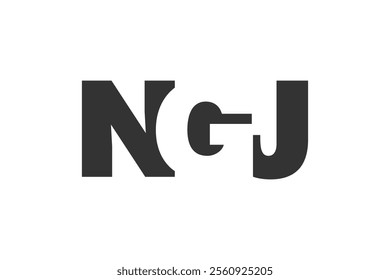 NGJ logo design. Initial letter N G J bold font style for tech startups, consulting, corporate branding. Creative company name, headlines typography identity, trendy logotype. Vector illustration.