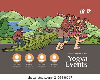 Nglarak Blarak traditional game Indonesia culture illustration